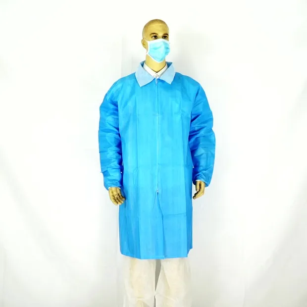 Protección médica/quirúrgica/hospitalaria/dental/no tejida microporosa/polivinílica/SMS/CPE/PP+PE Bata de laboratorio desechable impermeable para médico/paciente/visitante/seguridad industrial