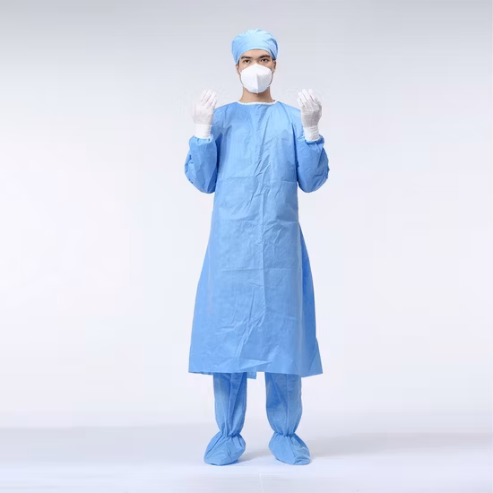 Bata de aislamiento quirúrgico de uniforme de hospital desechable de venta caliente