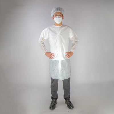 Cómoda chaqueta médica desechable no tejida uniforme para visitantes, bata blanca de laboratorio SMS PP para Hospital